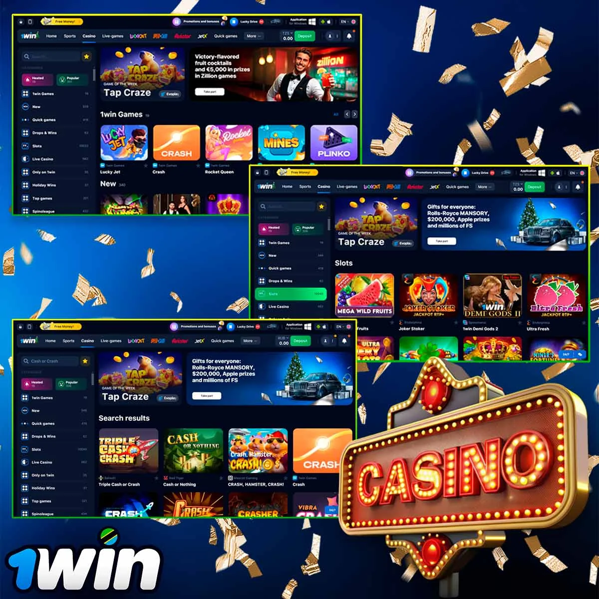 Information about 1win Tanzania casino games