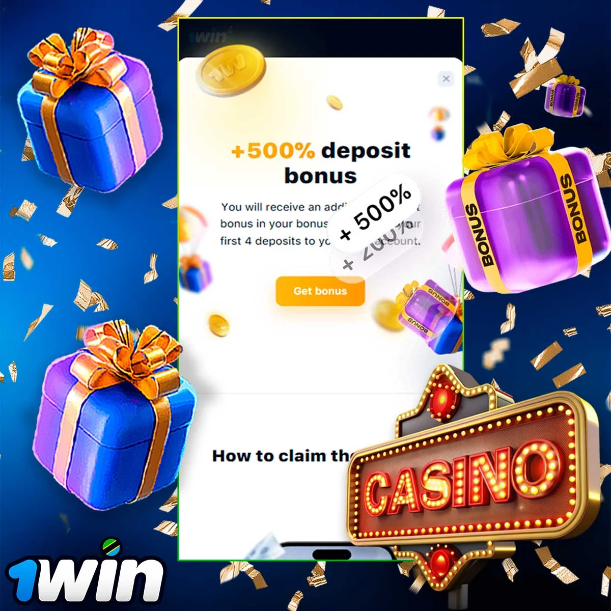 Instructions on how to get welcome bonus at 1Win